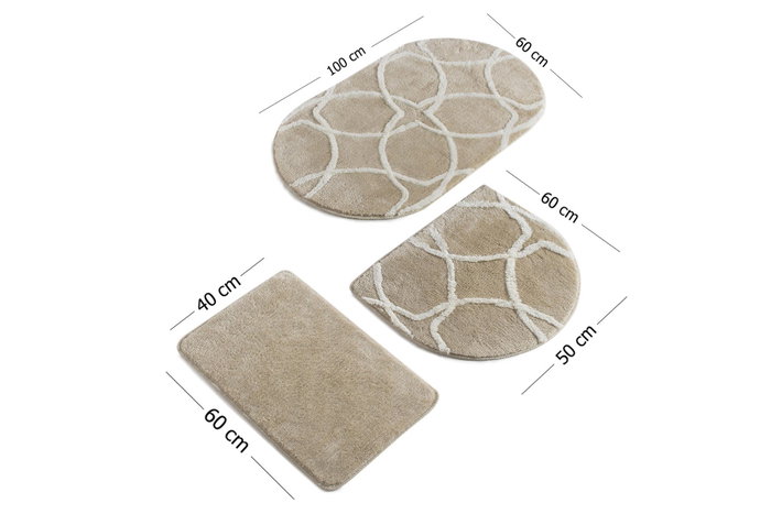 Mijölnir Bonne - Rock Juego de alfombrillas de baño de 3 piezas Multicolor Mijölnir Bonne - Rock Juego de alfombrillas de baño de 3 piezas Multicolor